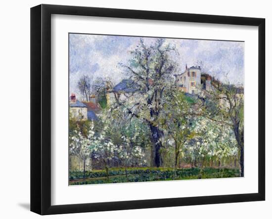 The Vegetable Garden with Trees in Blossom, Spring, Pontoise, 1877-Camille Pissarro-Framed Giclee Print