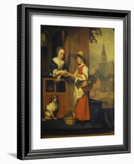The Vegetable Seller, Late 1650s-Nicolaes Maes-Framed Giclee Print