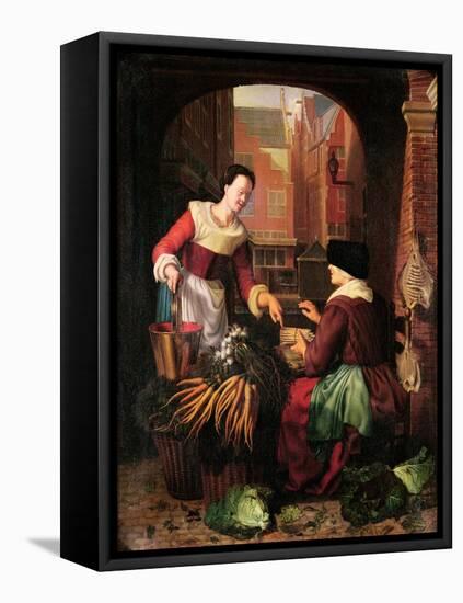 The Vegetable Seller-Gerrit or Gerard Dou-Framed Premier Image Canvas