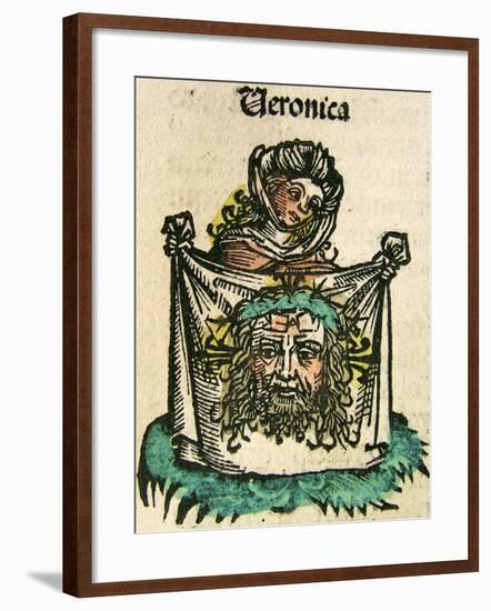 The Veil of Veronica, Published in the Nuremberg Chronicle, 1493-null-Framed Giclee Print