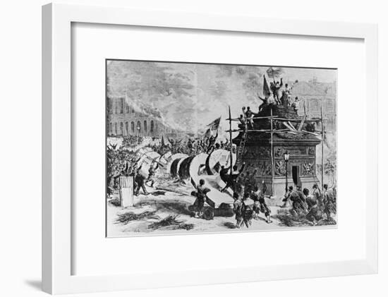 The Vendome Column Just after its Fall-Auguste Andre Lancon-Framed Giclee Print