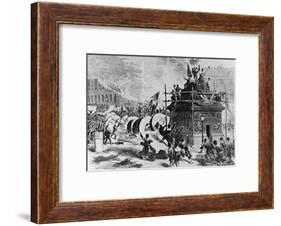 The Vendome Column Just after its Fall-Auguste Andre Lancon-Framed Giclee Print