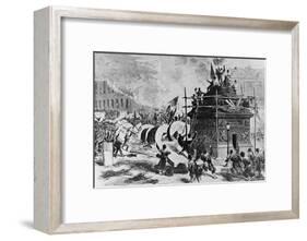 The Vendome Column Just after its Fall-Auguste Andre Lancon-Framed Giclee Print