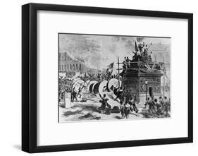 The Vendome Column Just after its Fall-Auguste Andre Lancon-Framed Giclee Print