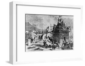 The Vendome Column Just after its Fall-Auguste Andre Lancon-Framed Giclee Print