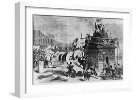 The Vendome Column Just after its Fall-Auguste Andre Lancon-Framed Giclee Print