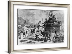 The Vendome Column Just after its Fall-Auguste Andre Lancon-Framed Giclee Print