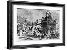 The Vendome Column Just after its Fall-Auguste Andre Lancon-Framed Giclee Print