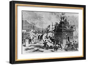 The Vendome Column Just after its Fall-Auguste Andre Lancon-Framed Giclee Print