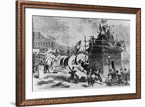 The Vendome Column Just after its Fall-Auguste Andre Lancon-Framed Giclee Print