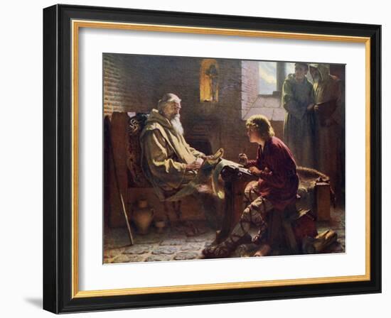 The Venerable Bede Translating the Last Chapter of St John, 1926-James Doyle Penrose-Framed Giclee Print