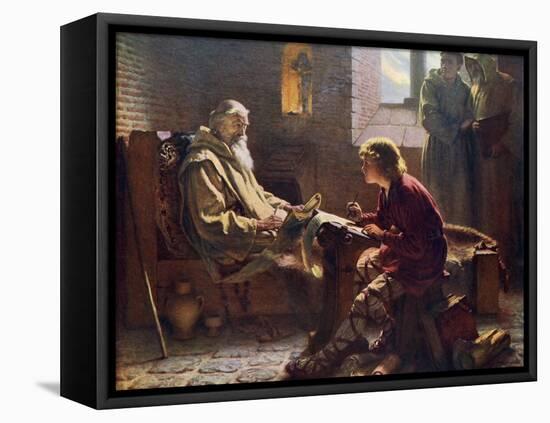 The Venerable Bede Translating the Last Chapter of St John, 1926-James Doyle Penrose-Framed Premier Image Canvas