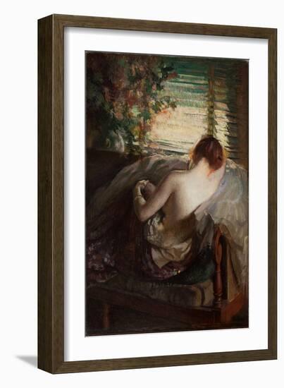 The Venetian Blind (Oil on Canvas)-Edmund Charles Tarbell-Framed Giclee Print