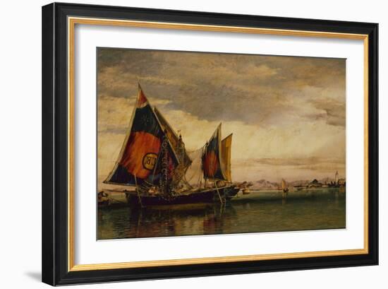 The Venetian Lagoon with Fishing Boats, 1861-Edward William Cooke-Framed Giclee Print