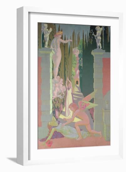 The Vengeance of Venus: Psyche, Opening the Box of Dreams in the Underworld, Sinks into Sleep, 1908-Maurice Denis-Framed Giclee Print