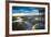 The Venice Skate Park at Sunset, in Venice Beach, Los Angeles, California.-Jon Bilous-Framed Photographic Print