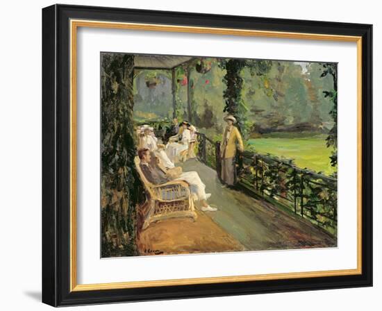 The Verandah, 1912 (Oil on Canvas)-John Lavery-Framed Giclee Print