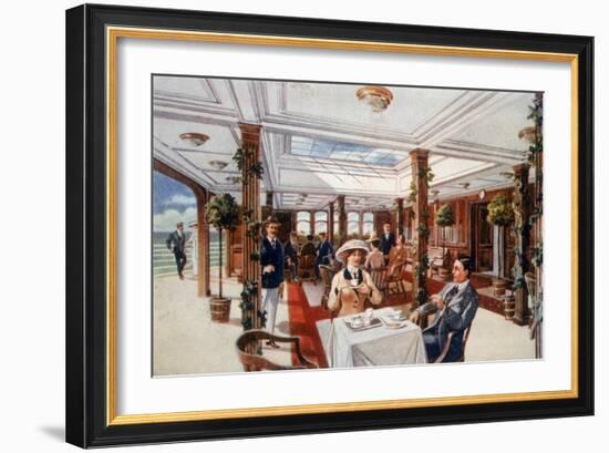 The Verandah Cafe as it Was Aboard the Lusitania and Mauretania-null-Framed Giclee Print