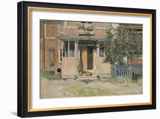 The Verandah, from 'A Home' series, c.1895-Carl Larsson-Framed Giclee Print