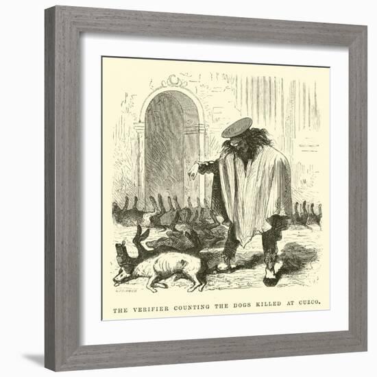 The Verifier Counting the Dogs Killed at Cuzco-Édouard Riou-Framed Giclee Print