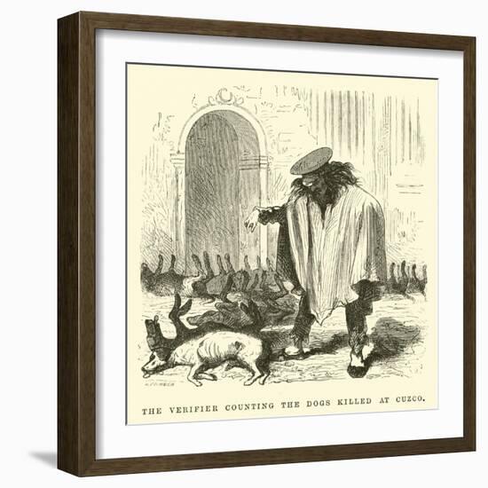 The Verifier Counting the Dogs Killed at Cuzco-Édouard Riou-Framed Giclee Print