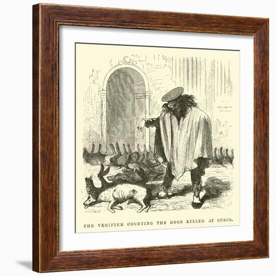 The Verifier Counting the Dogs Killed at Cuzco-Édouard Riou-Framed Giclee Print