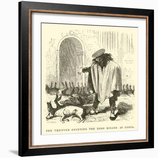 The Verifier Counting the Dogs Killed at Cuzco-Édouard Riou-Framed Giclee Print