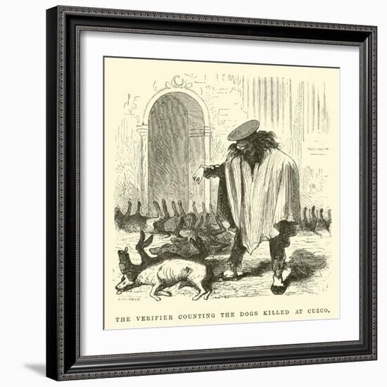 The Verifier Counting the Dogs Killed at Cuzco-Édouard Riou-Framed Giclee Print
