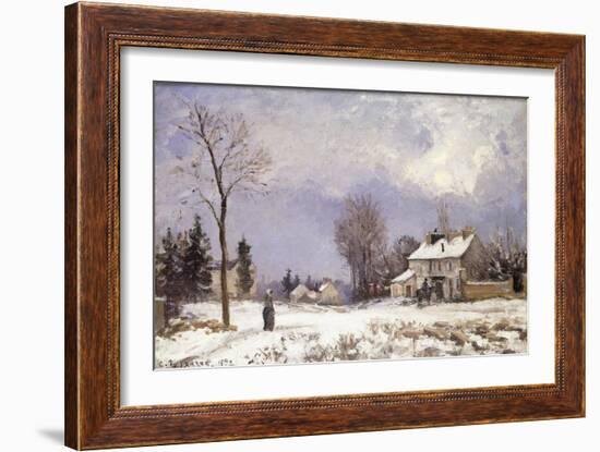 The Versailles Road at Saint-Germain at Louveciennes, 1872-Camille Pissarro-Framed Giclee Print