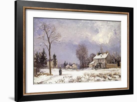 The Versailles Road at Saint-Germain at Louveciennes, 1872-Camille Pissarro-Framed Giclee Print