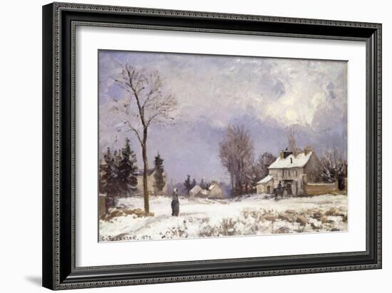 The Versailles Road at Saint-Germain at Louveciennes, 1872-Camille Pissarro-Framed Giclee Print