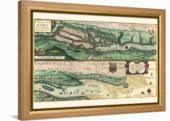 The Very Famous River Elbe-Willem Janszoon Blaeu-Framed Stretched Canvas