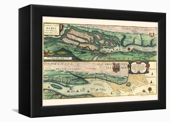 The Very Famous River Elbe-Willem Janszoon Blaeu-Framed Stretched Canvas