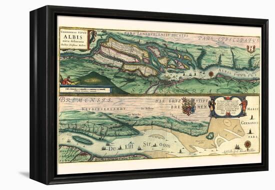 The Very Famous River Elbe-Willem Janszoon Blaeu-Framed Stretched Canvas