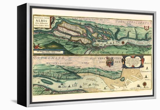 The Very Famous River Elbe-Willem Janszoon Blaeu-Framed Stretched Canvas