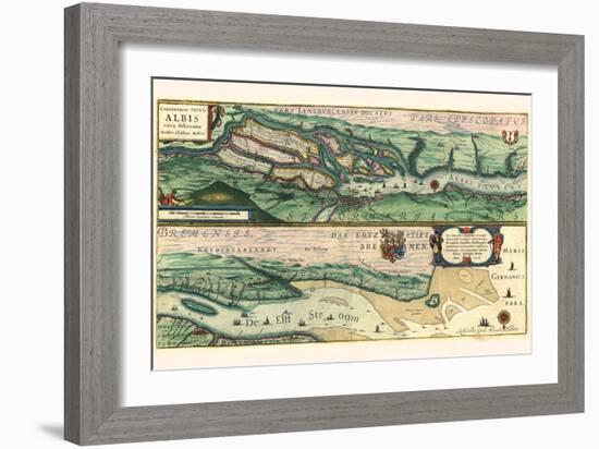 The Very Famous River Elbe-Willem Janszoon Blaeu-Framed Art Print