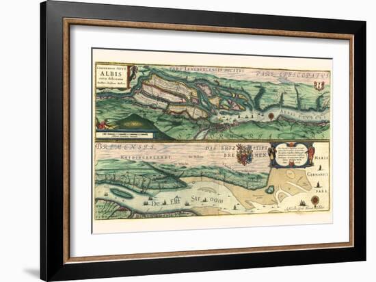 The Very Famous River Elbe-Willem Janszoon Blaeu-Framed Art Print