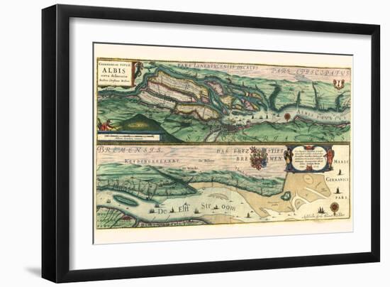 The Very Famous River Elbe-Willem Janszoon Blaeu-Framed Art Print