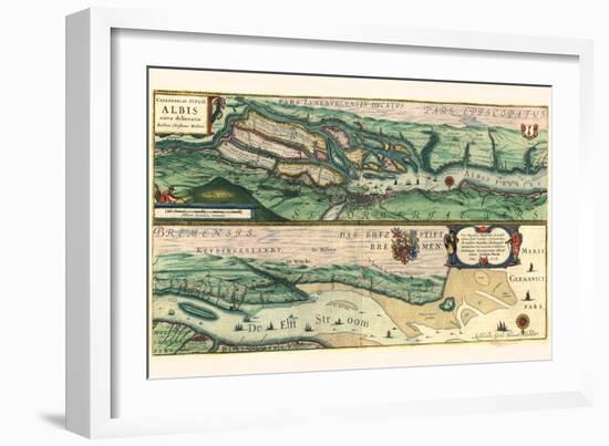 The Very Famous River Elbe-Willem Janszoon Blaeu-Framed Art Print