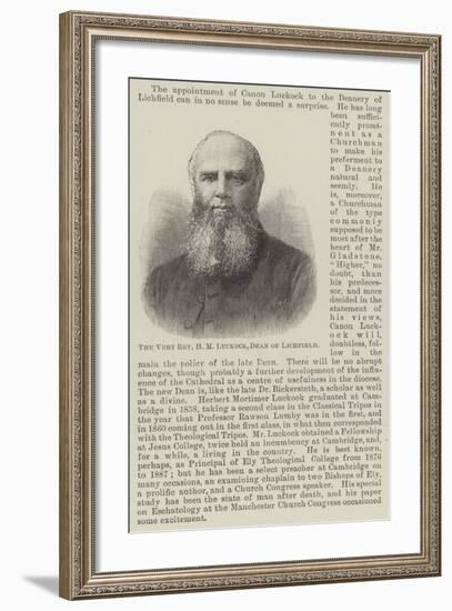 The Very Reverend H M Luckock, Dean of Lichfield-null-Framed Giclee Print