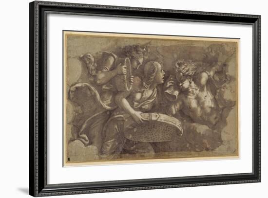 The Vestal Tuccia with the Sieve-Giulio Romano-Framed Giclee Print