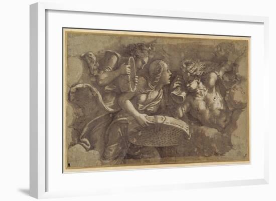 The Vestal Tuccia with the Sieve-Giulio Romano-Framed Giclee Print