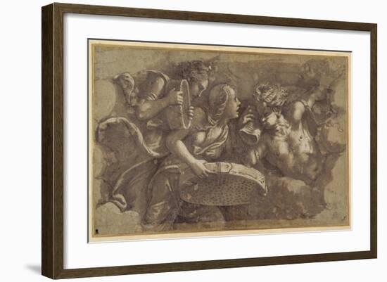 The Vestal Tuccia with the Sieve-Giulio Romano-Framed Giclee Print