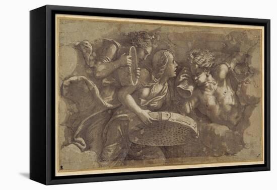 The Vestal Tuccia with the Sieve-Giulio Romano-Framed Premier Image Canvas