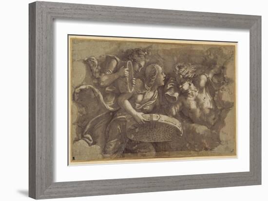 The Vestal Tuccia with the Sieve-Giulio Romano-Framed Giclee Print