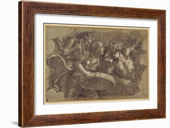 The Vestal Tuccia with the Sieve-Giulio Romano-Framed Giclee Print