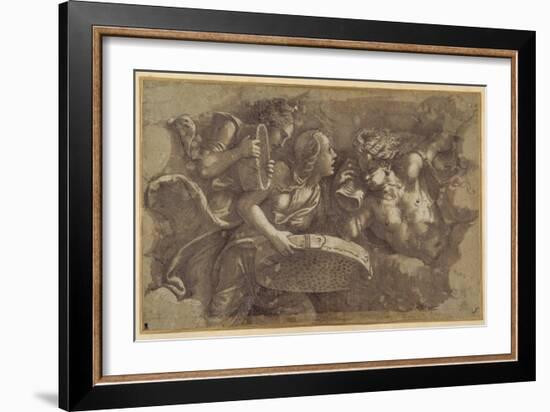 The Vestal Tuccia with the Sieve-Giulio Romano-Framed Giclee Print