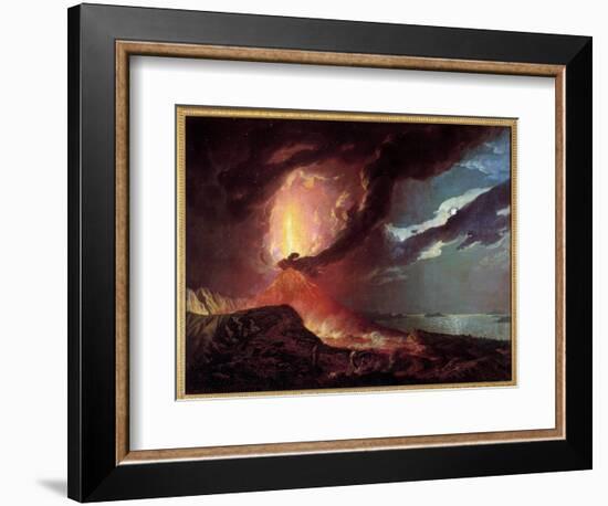 The Vesuve Eruption with Islands in the Bay of Naples in 1776 Painting by Joseph Wright of Derby (1-Joseph Wright of Derby-Framed Giclee Print