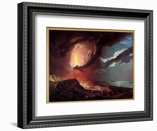 The Vesuve Eruption with Islands in the Bay of Naples in 1776 Painting by Joseph Wright of Derby (1-Joseph Wright of Derby-Framed Giclee Print