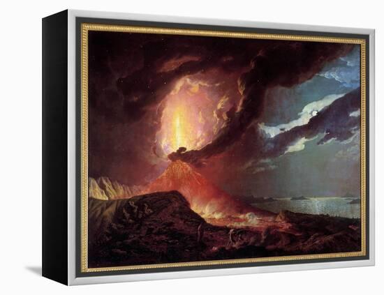 The Vesuve Eruption with Islands in the Bay of Naples in 1776 Painting by Joseph Wright of Derby (1-Joseph Wright of Derby-Framed Premier Image Canvas